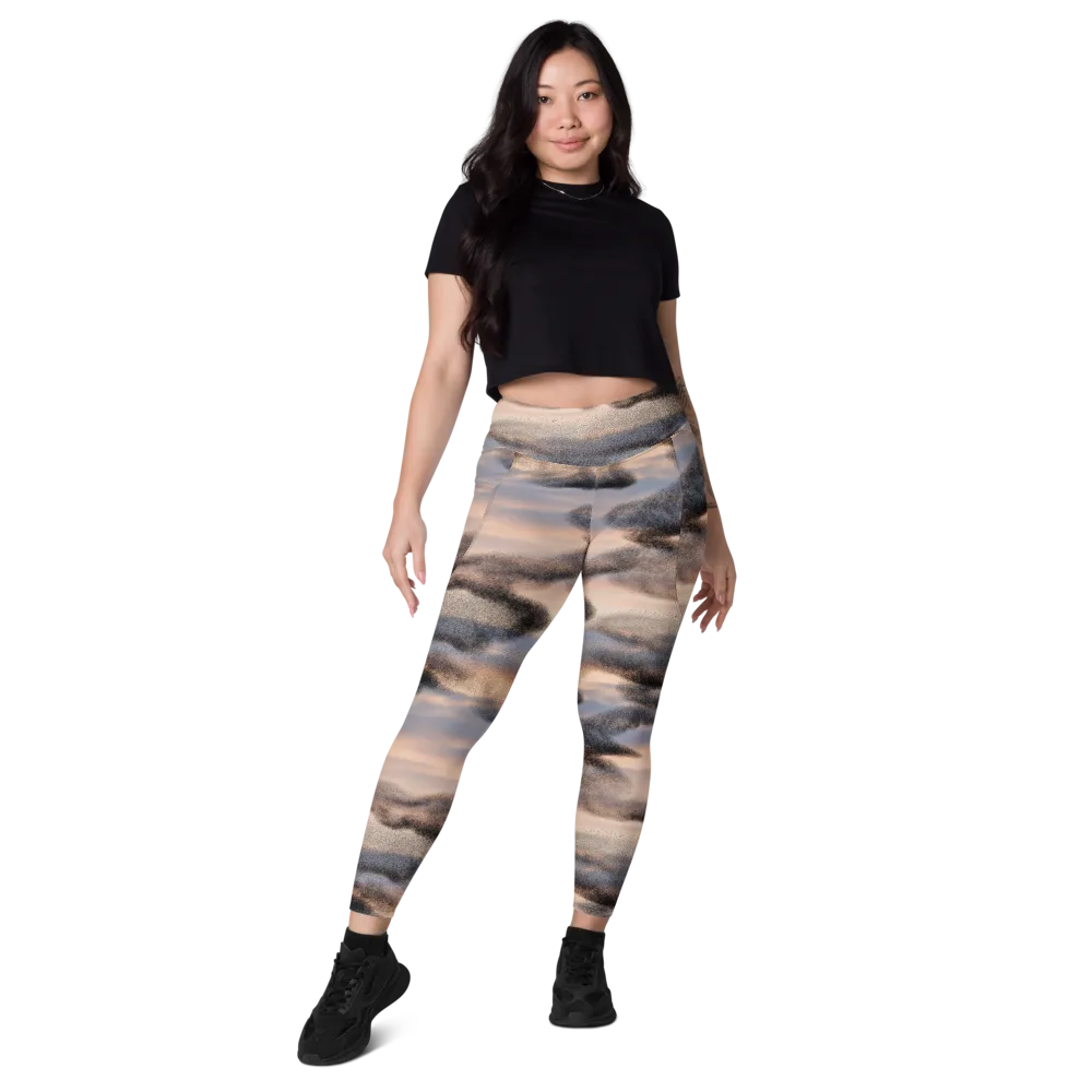 Cloudscape Nocturne on Leggings with Pockets — Front