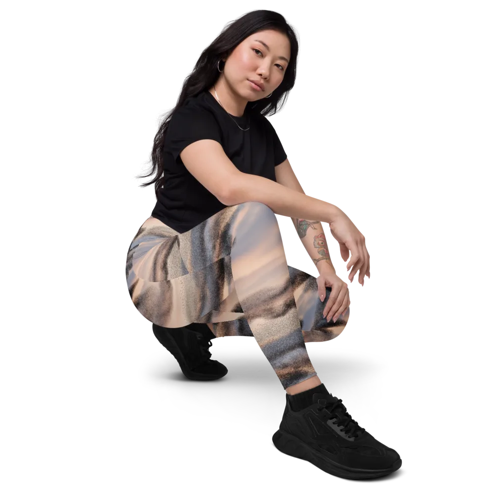 Cloudscape Nocturne on Leggings with Pockets — Right Front