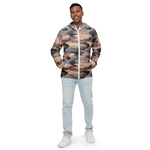 Cloudscape Nocturne on a Men's Windbreaker