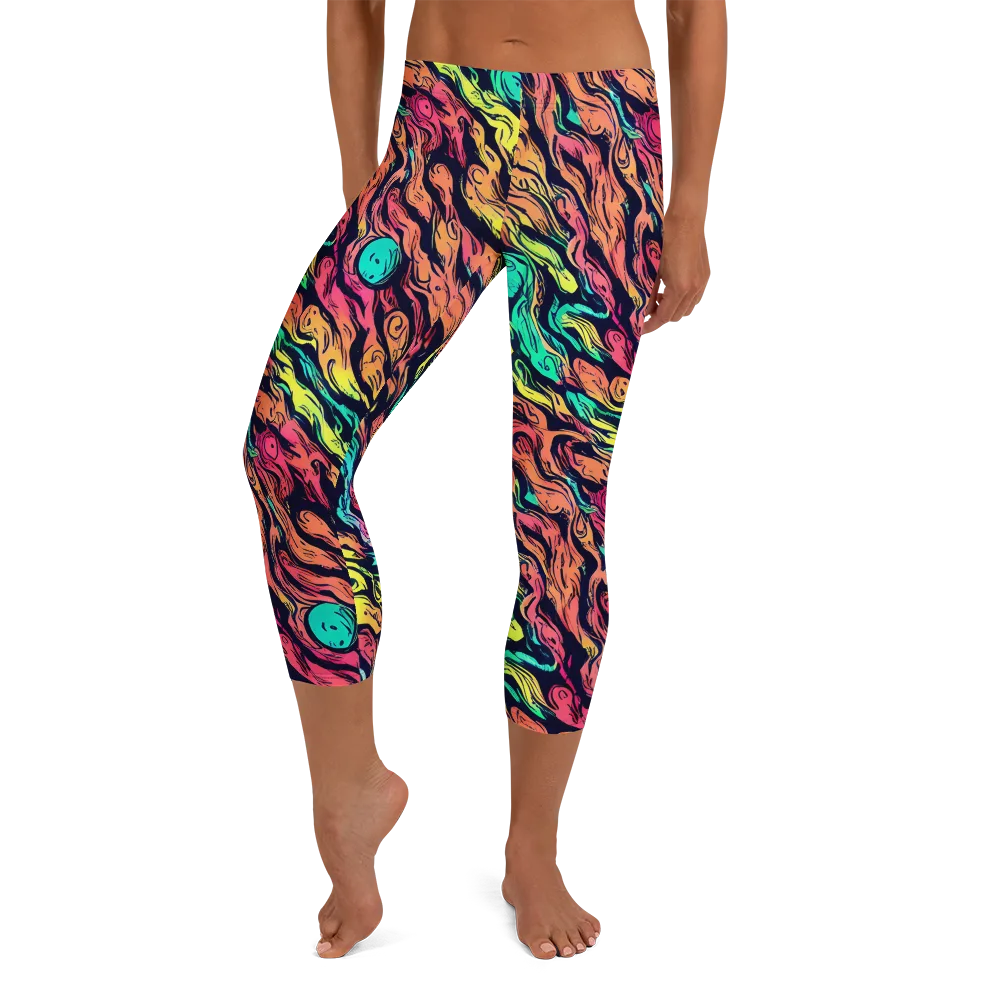 Neon Morphosis on Capri Leggings — Front