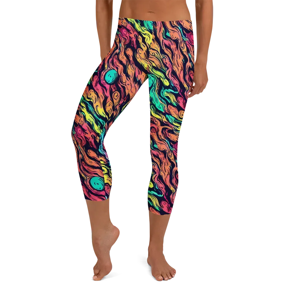 Neon Morphosis on Capri Leggings — Front