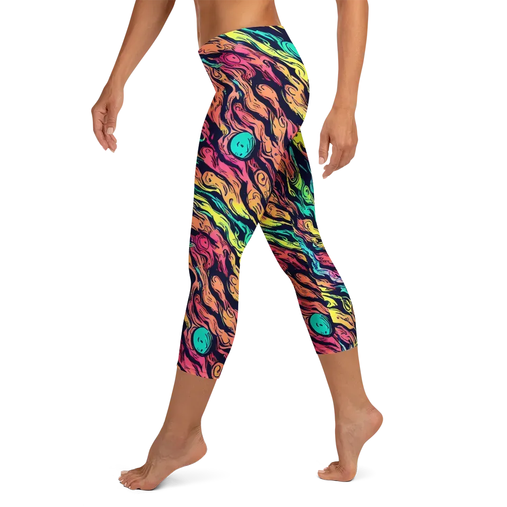 Neon Morphosis on Capri Leggings — Left