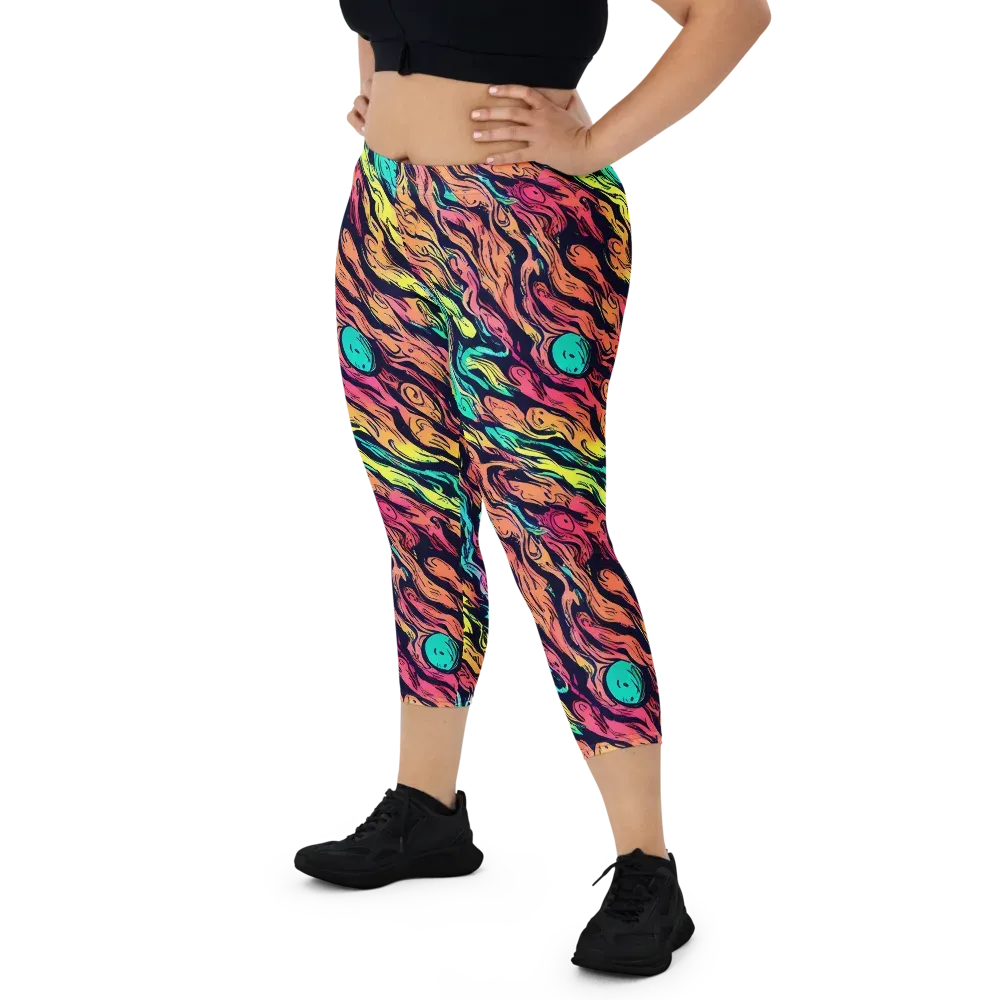 Neon Morphosis on Capri Leggings — Front