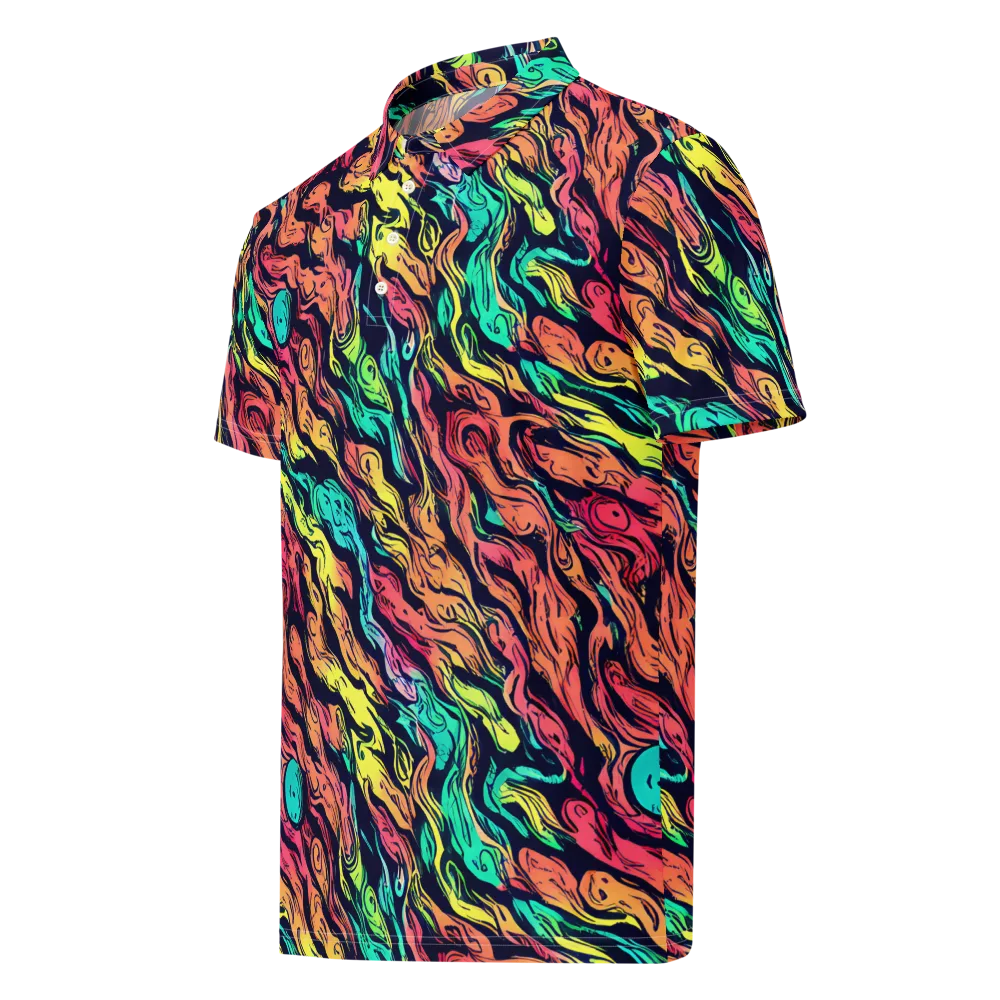 Neon Morphosis on Men's Slim Fit Polo Shirt — Left Front