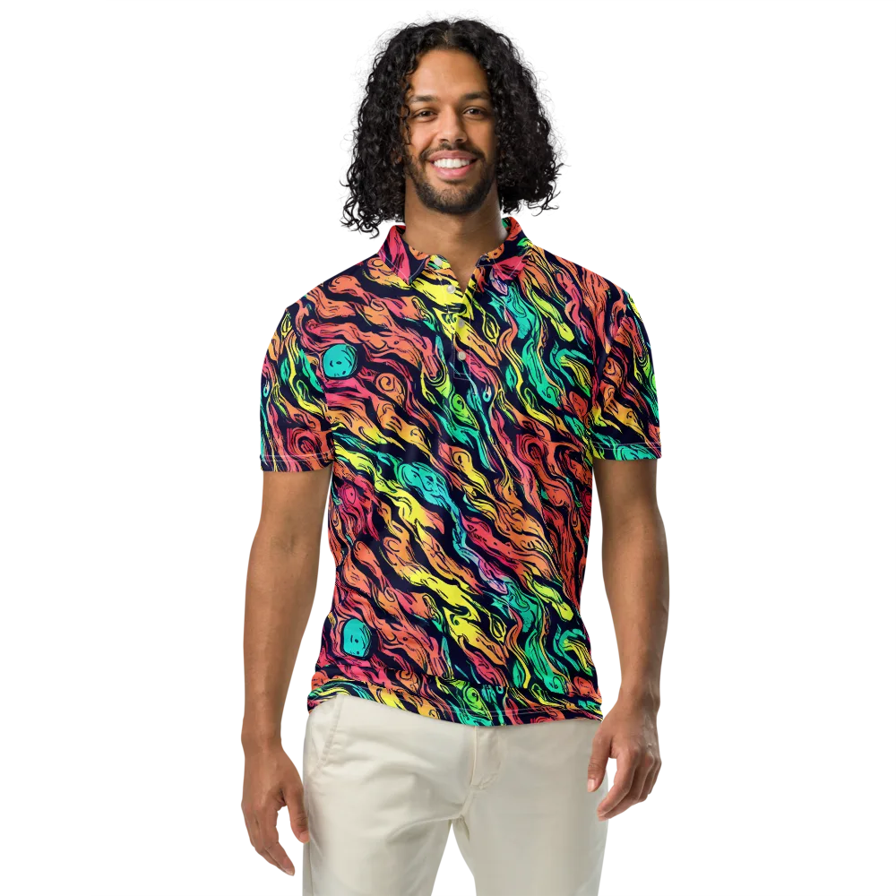 Neon Morphosis on Men's Slim Fit Polo Shirt — Front