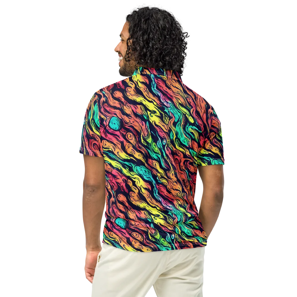 Neon Morphosis on Men's Slim Fit Polo Shirt — Back