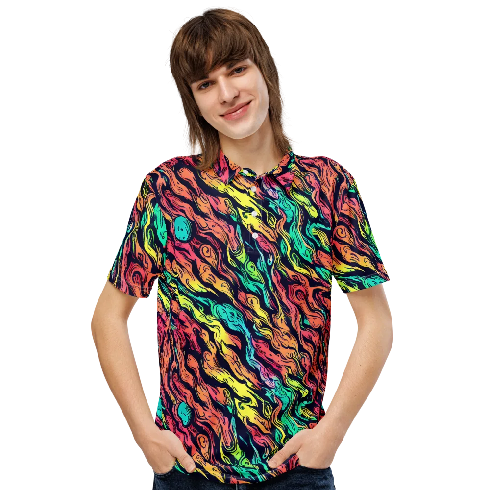 Neon Morphosis on Men's Slim Fit Polo Shirt — Front