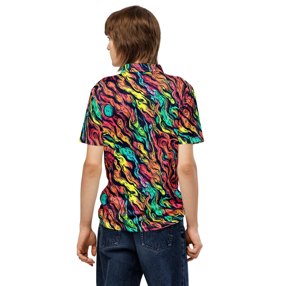 Neon Morphosis on Men's Slim Fit Polo Shirt — Back