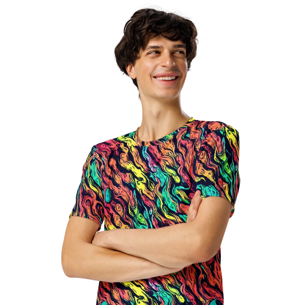 Neon Morphosis on Men's Crew Neck T-Shirt — Left Front