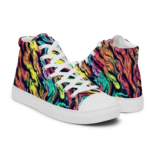 Neon Morphosis on a Men's High Top Canvas Shoes