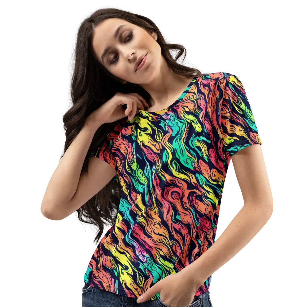 Neon Morphosis on Women's Crew Neck T-Shirt — Left Front