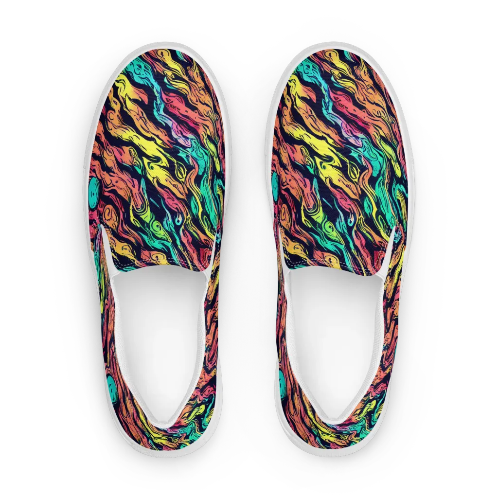 Neon Morphosis on Men's Slip-On Canvas Shoes — Front
