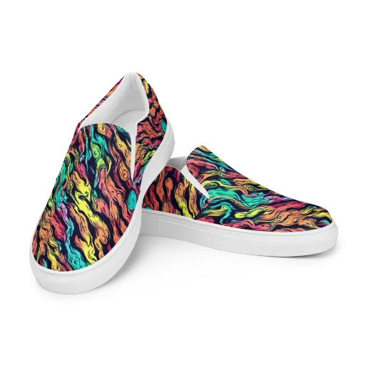 Neon Morphosis on a Men's Slip-On Canvas Shoes