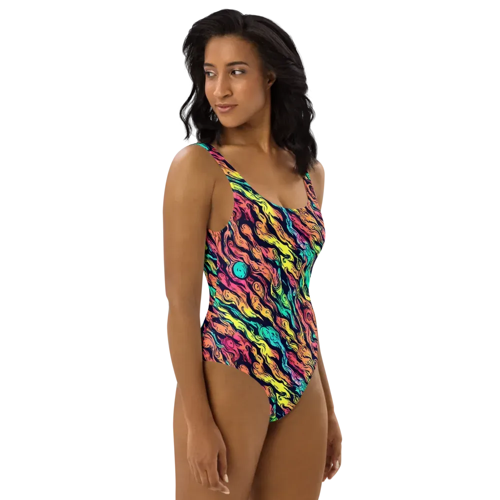 Neon Morphosis on One-Piece Swimsuit — Right
