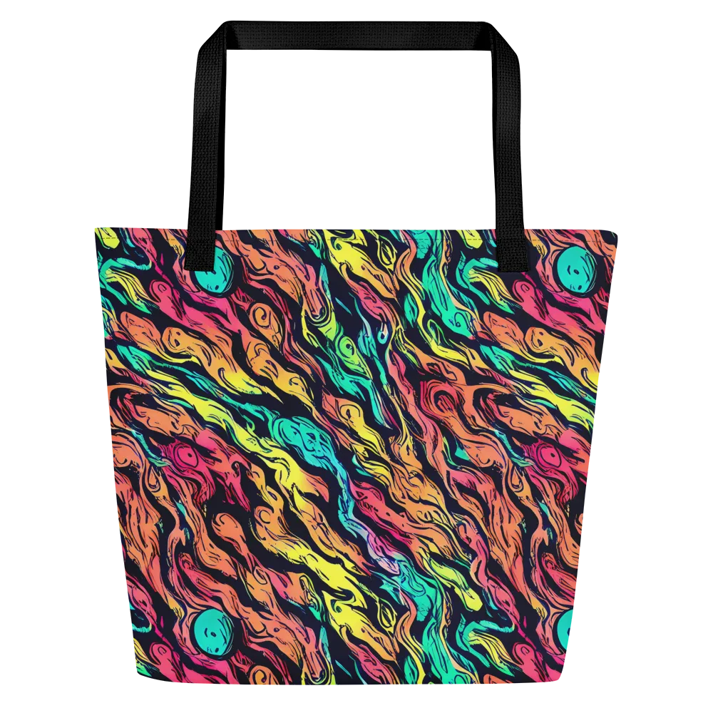 Neon Morphosis on Large Tote Bag W/ Pocket — Front