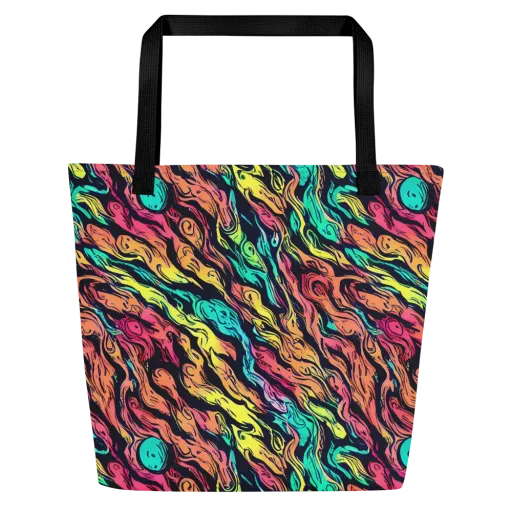 Neon Morphosis on a Large Tote Bag W/ Pocket