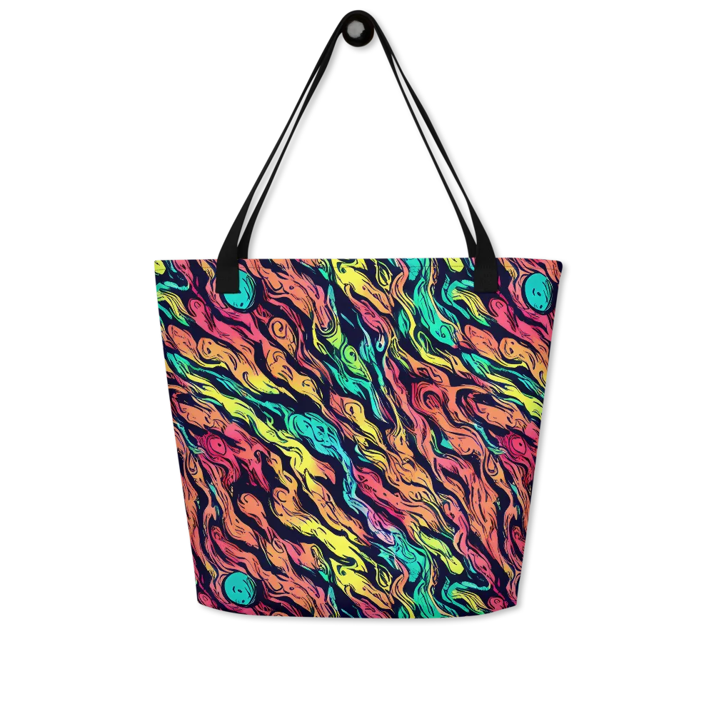 Neon Morphosis on Large Tote Bag W/ Pocket — Front