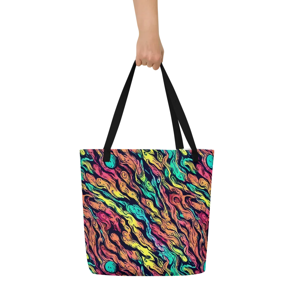 Neon Morphosis on Large Tote Bag W/ Pocket — Front