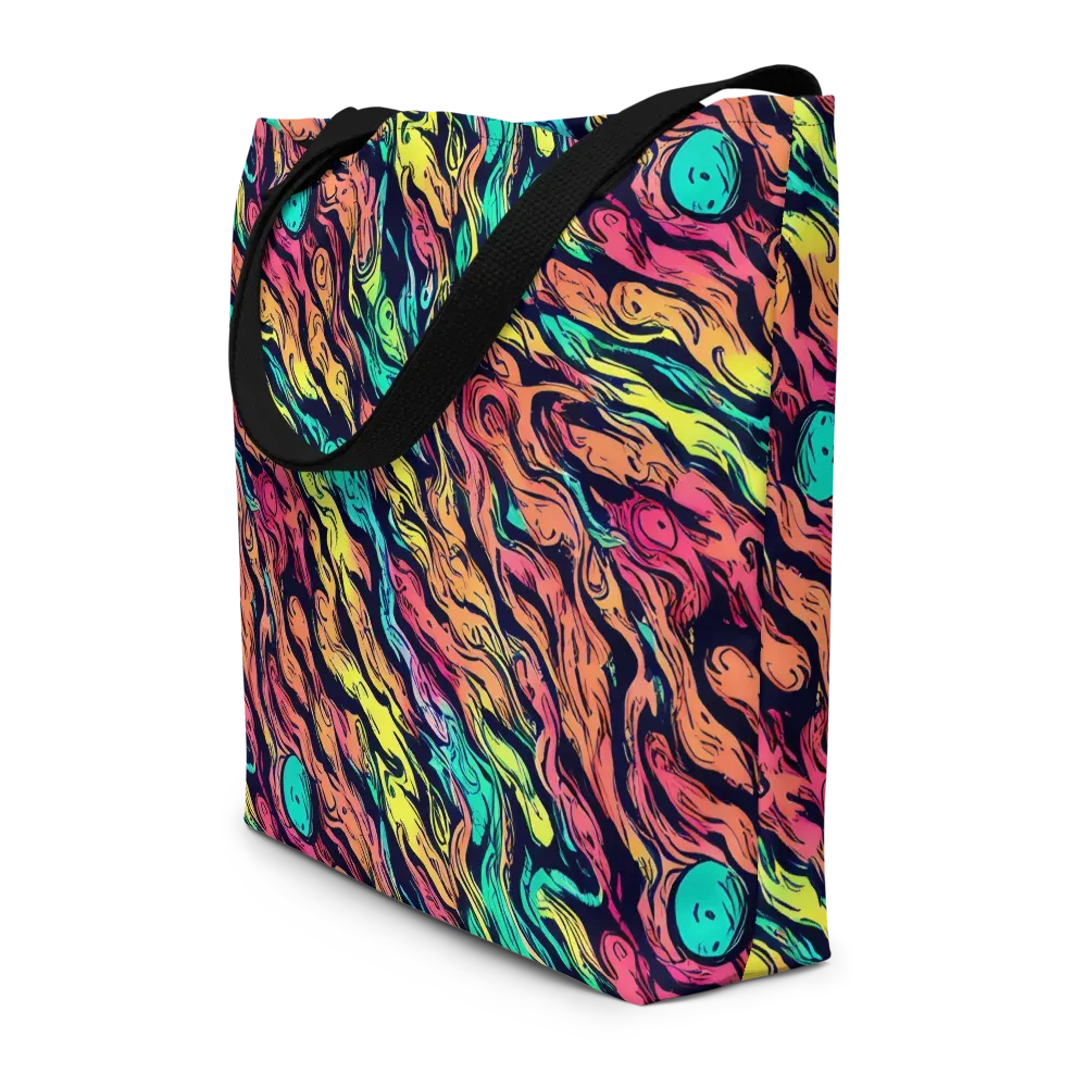 Neon Morphosis on Large Tote Bag W/ Pocket — Front