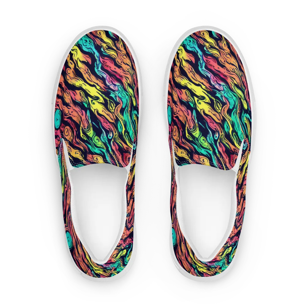 Neon Morphosis on Women's Slip-On Canvas Shoes — Front