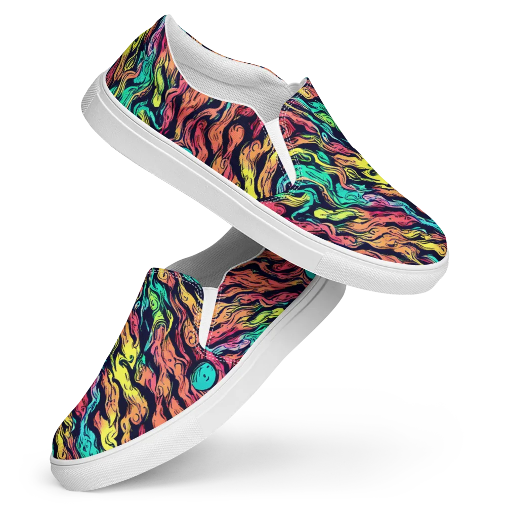 Neon Morphosis on Women's Slip-On Canvas Shoes — Front