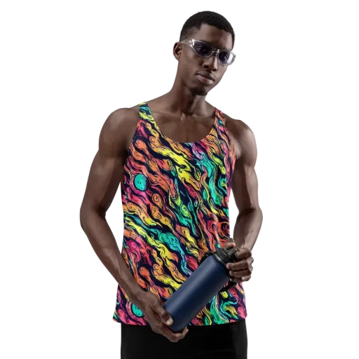 Neon Morphosis on a Men's Tank Top