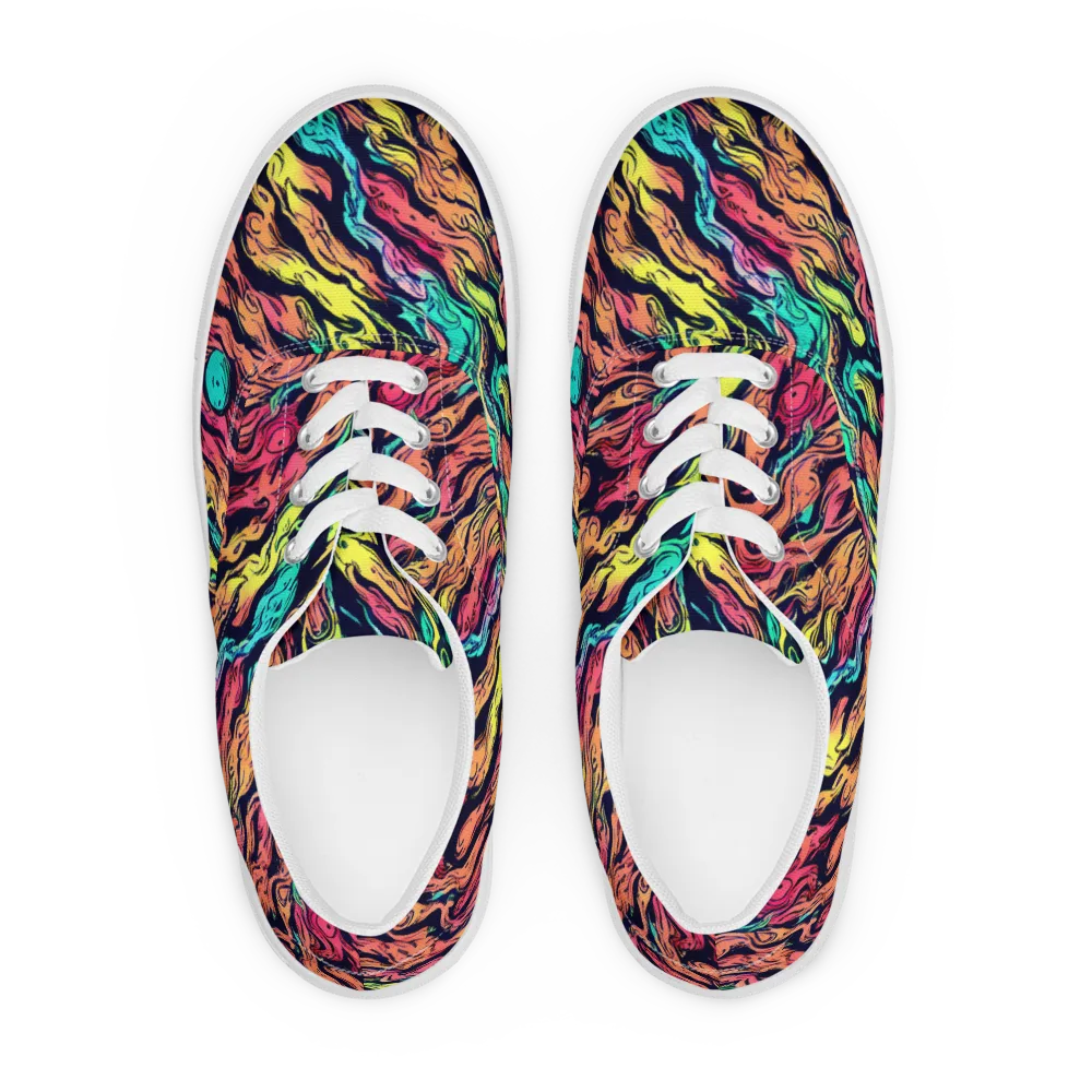 Neon Morphosis on Men's Lace-Up Canvas Shoes — Front