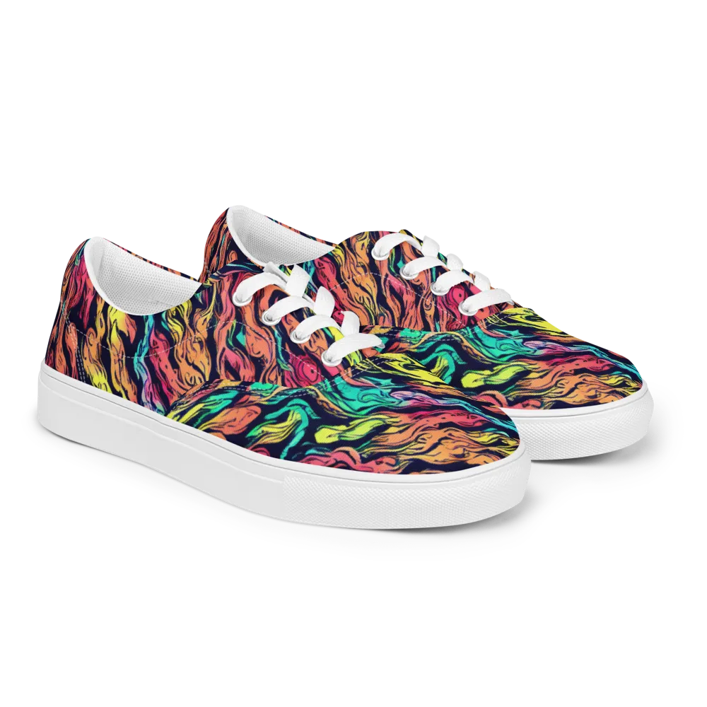 Neon Morphosis on Men's Lace-Up Canvas Shoes — Right Front