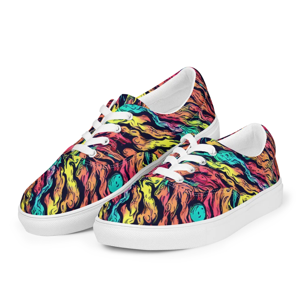 Neon Morphosis on Men's Lace-Up Canvas Shoes — Left Front