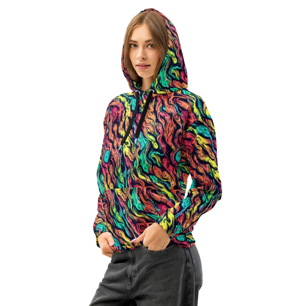 Neon Morphosis on Cotton Hoodie — Left Front