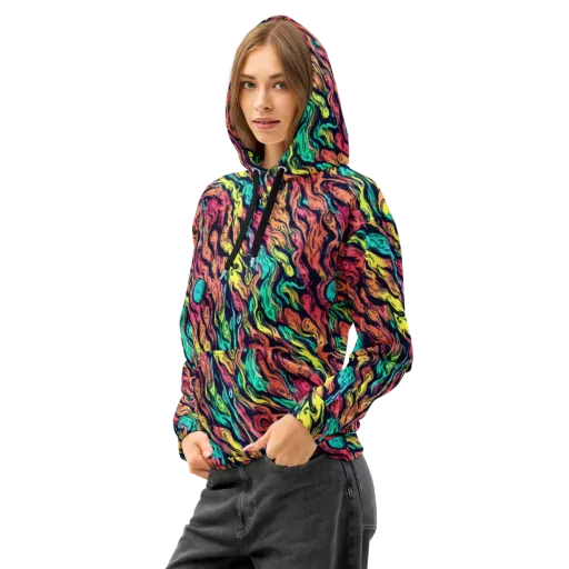 Neon Morphosis on a Cotton Hoodie