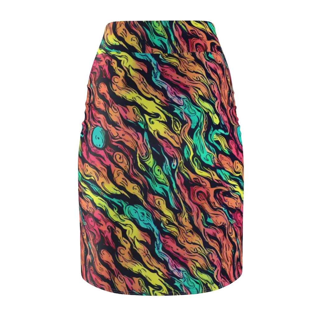 Neon Morphosis on Pencil Skirt — Back
