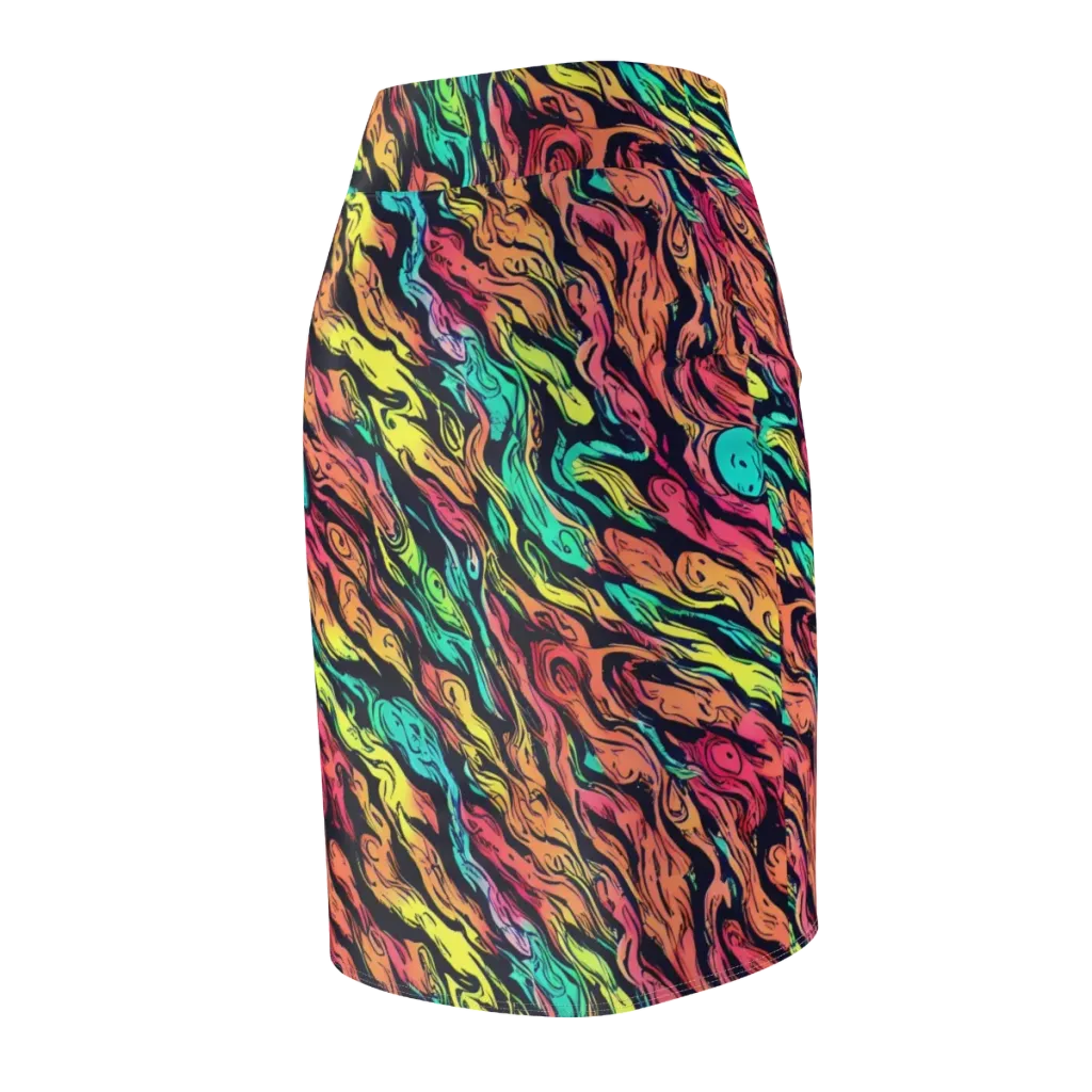 Neon Morphosis on Pencil Skirt — Back Side