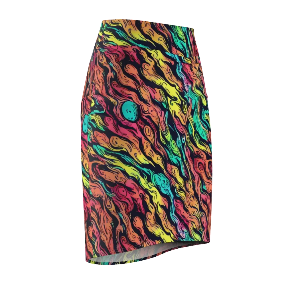 Neon Morphosis on Pencil Skirt — Front Side