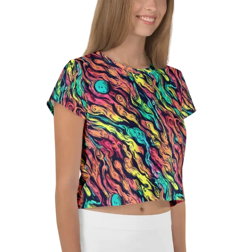 Neon Morphosis on a Crop Tee