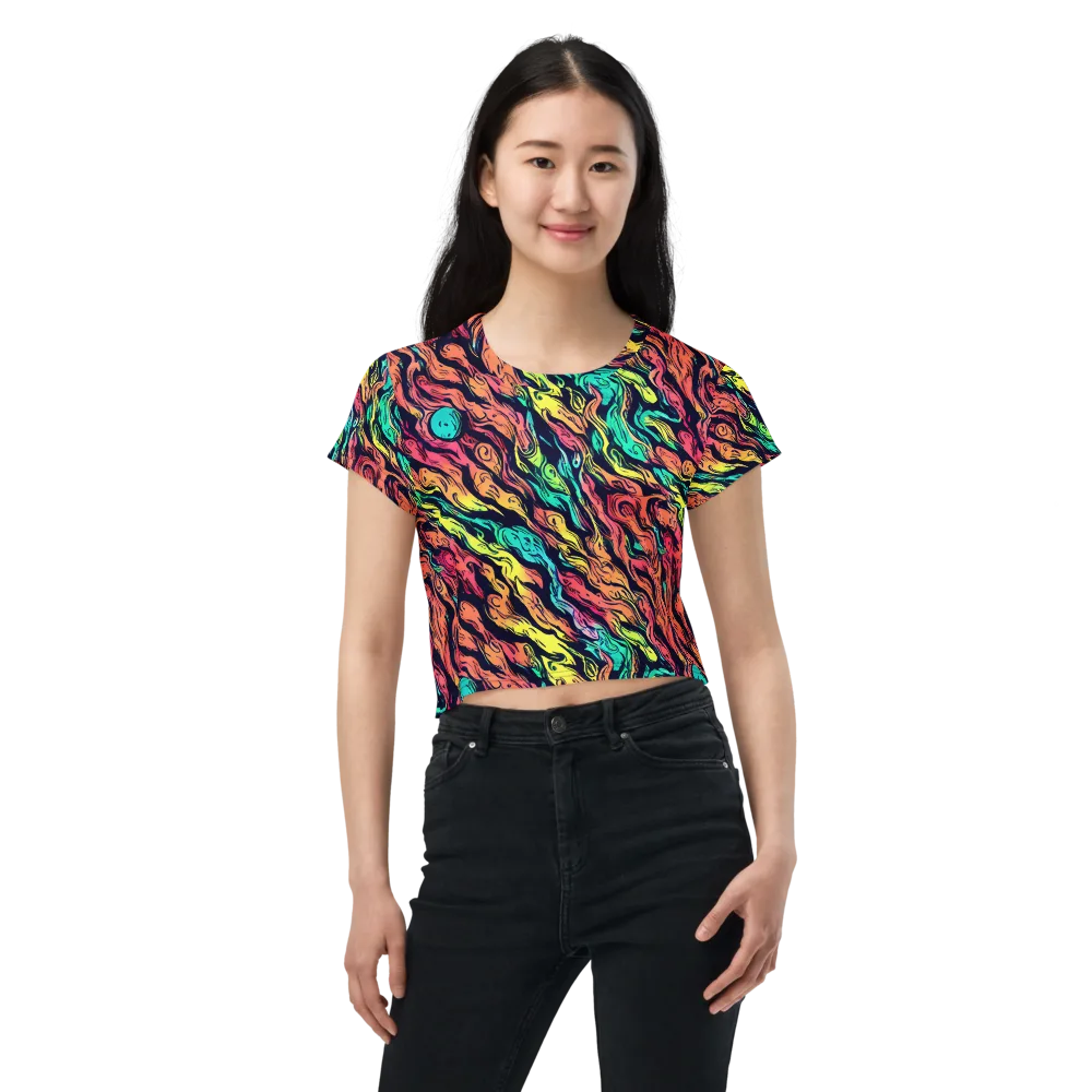 Neon Morphosis on Crop Tee — Front