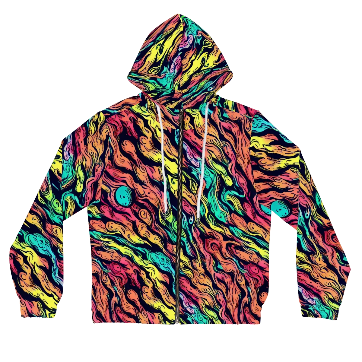 Neon Morphosis on Women's Full-Zip Hoodie — Front