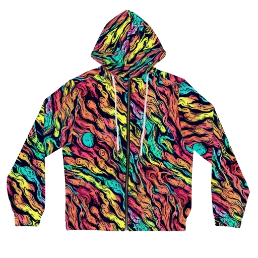 Neon Morphosis on a Women's Full-Zip Hoodie