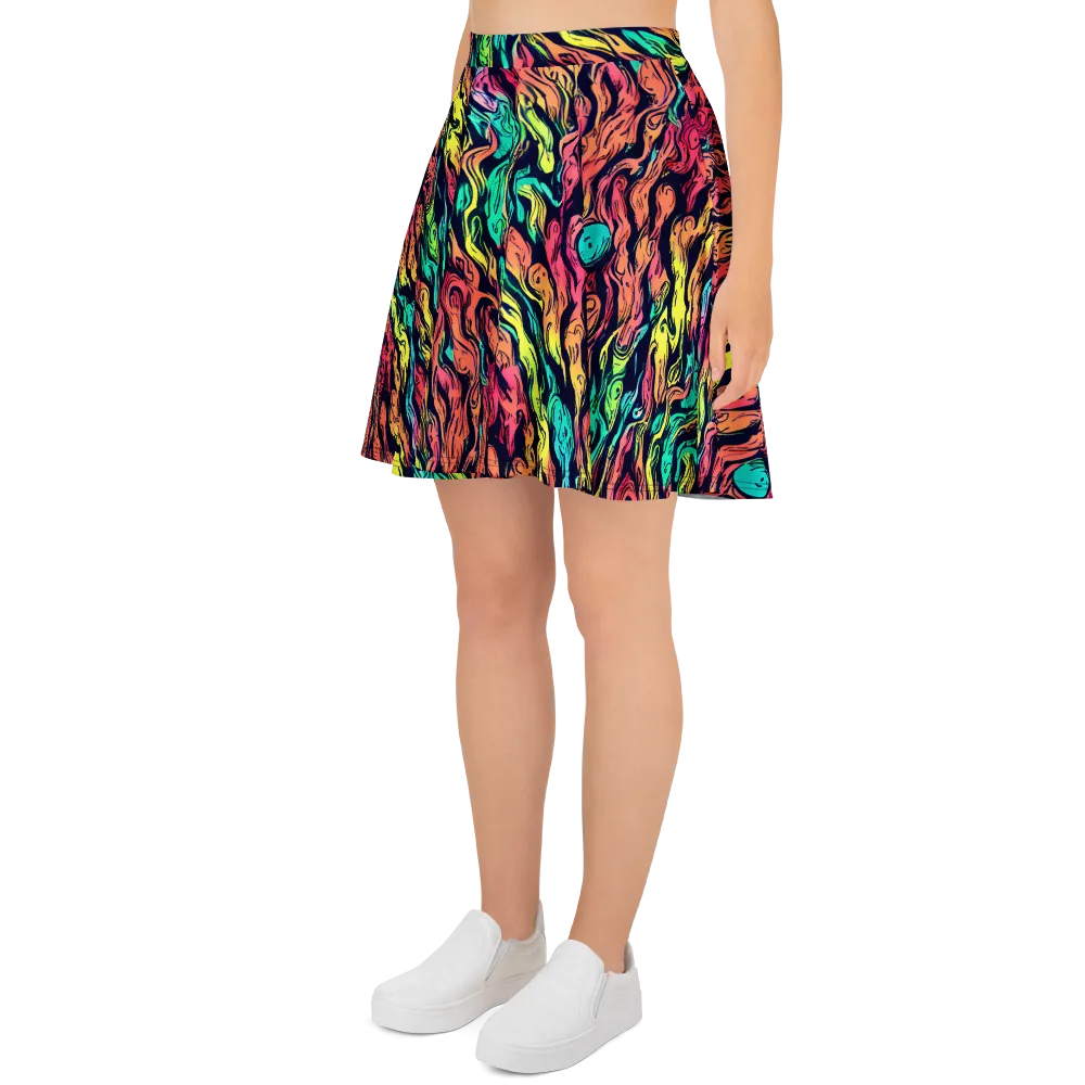Neon Morphosis on Skater Skirt — Left