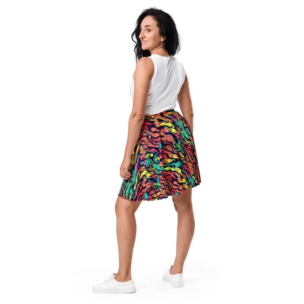 Neon Morphosis on Skater Skirt — Back