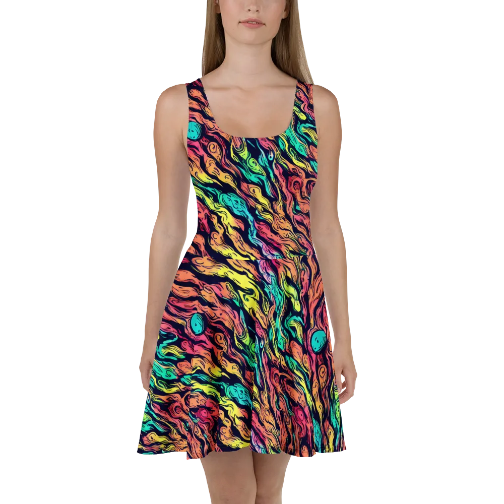 Neon Morphosis on Skater Dress — Front