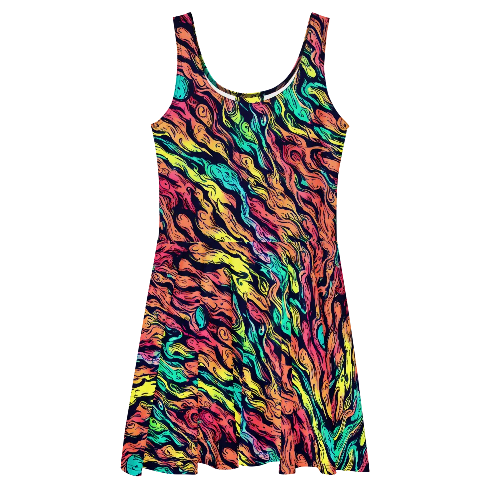 Neon Morphosis on Skater Dress — Front