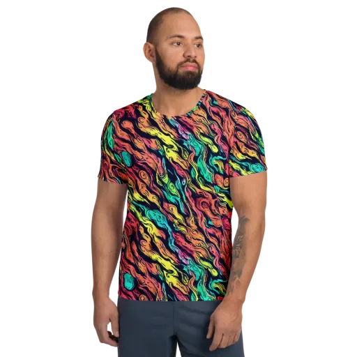 Neon Morphosis on a Men's Athletic T-Shirt