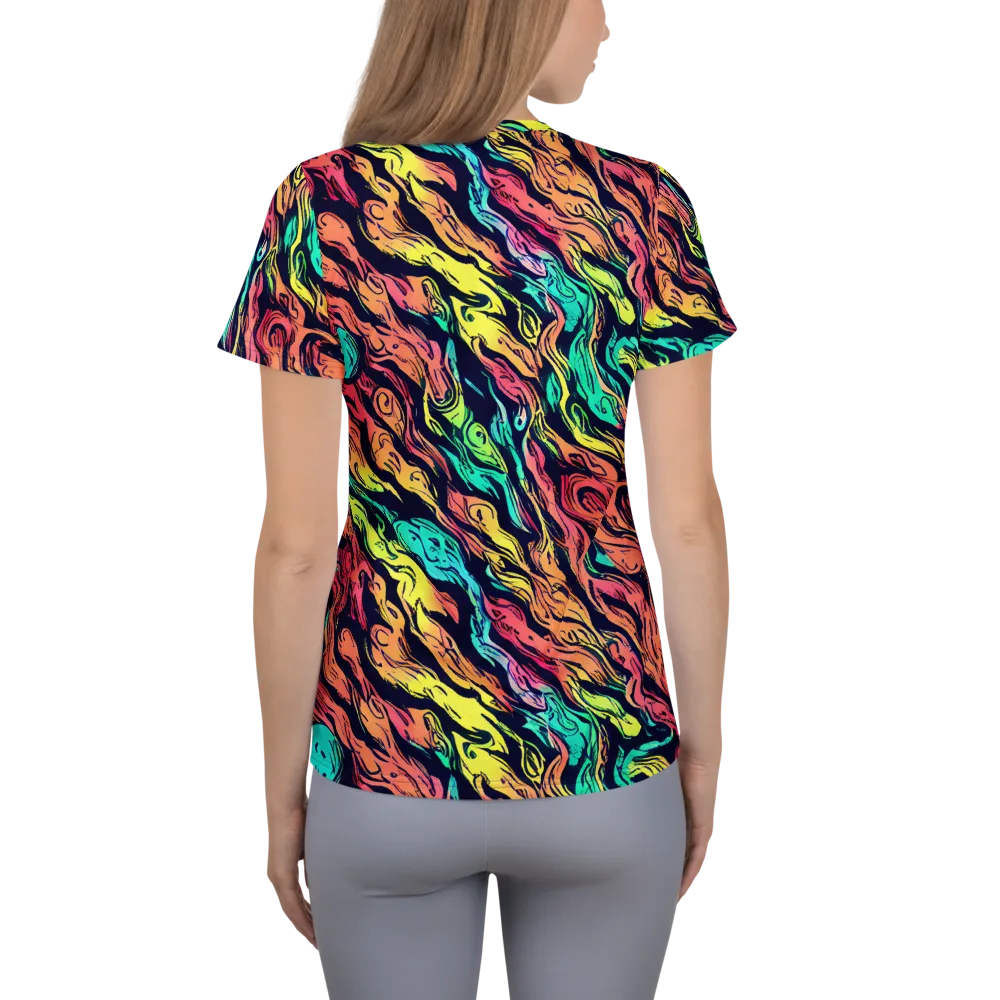 Neon Morphosis on Women's Athletic T-Shirt — Back