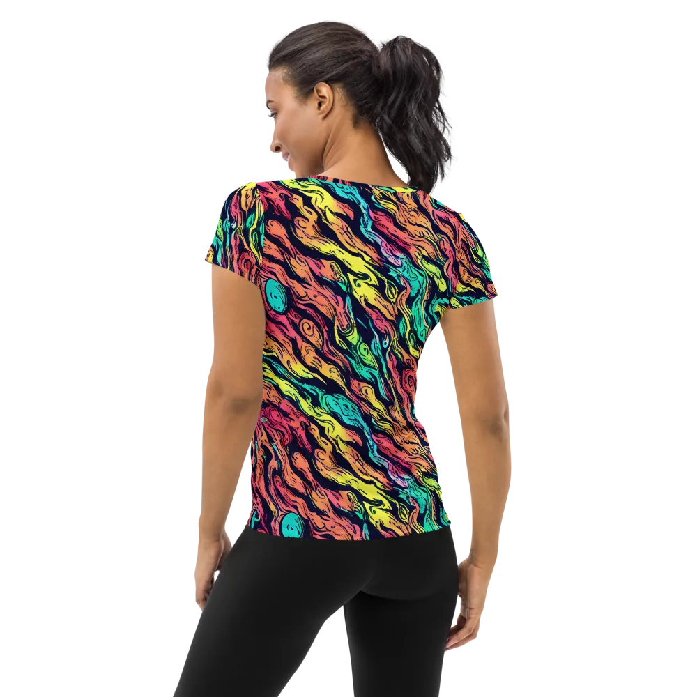 Neon Morphosis on Women's Athletic T-Shirt — Back