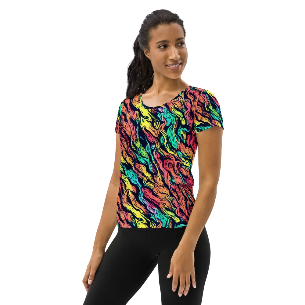 Neon Morphosis on Women's Athletic T-Shirt — Left