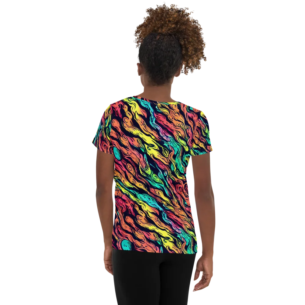 Neon Morphosis on Women's Athletic T-Shirt — Back