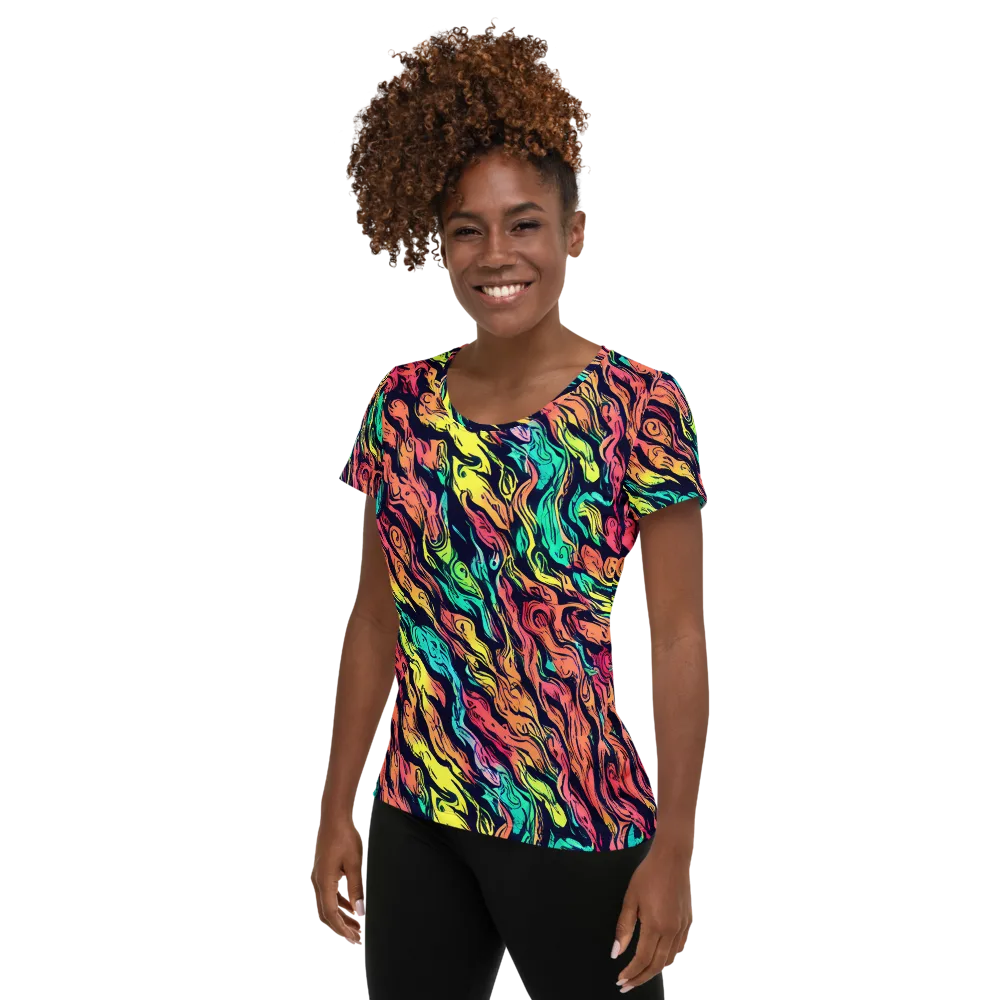 Neon Morphosis on Women's Athletic T-Shirt — Left