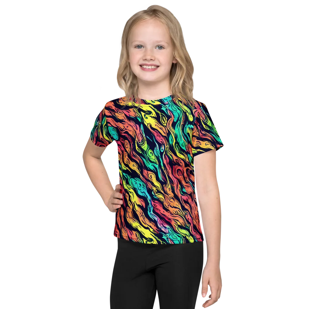 Neon Morphosis on Kids Crew Neck T-Shirt — Front