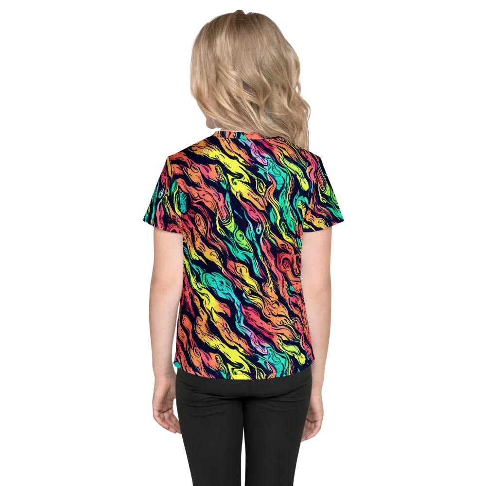 Neon Morphosis on Kids Crew Neck T-Shirt — Back